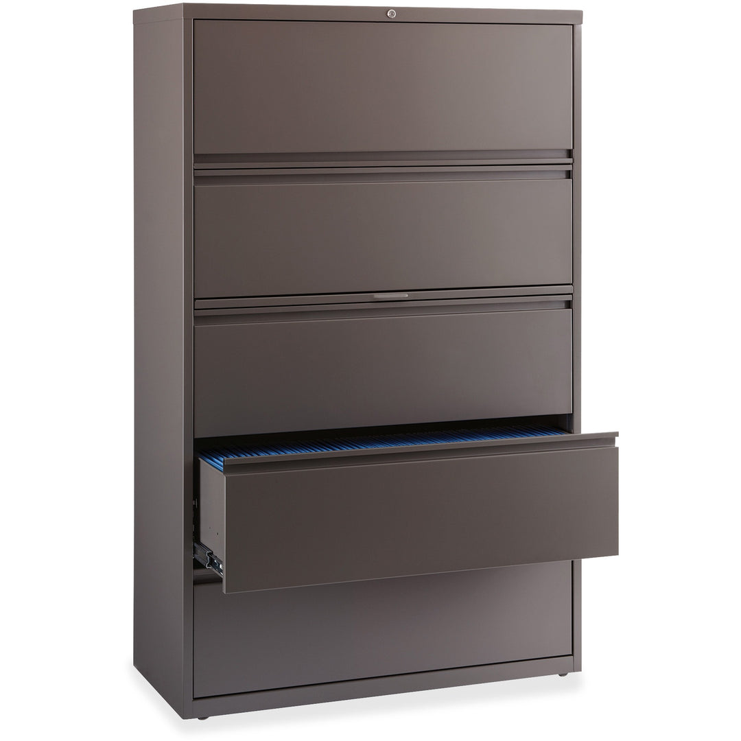 Image of Lorell Lateral File, 5-Drawer, 42"x18-5/8"x67-5/8", Medium Tone