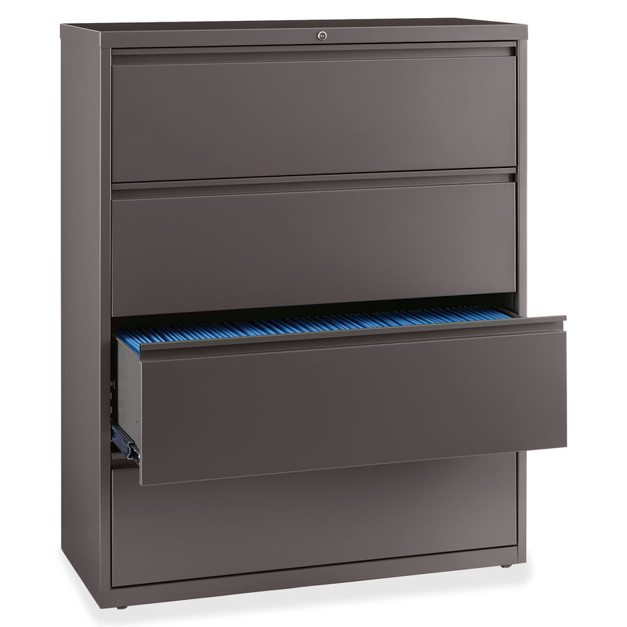 Image of Lorell Lateral File, 4-Drawer, 42"x18-5/8"x52-1/2", Medium Tone