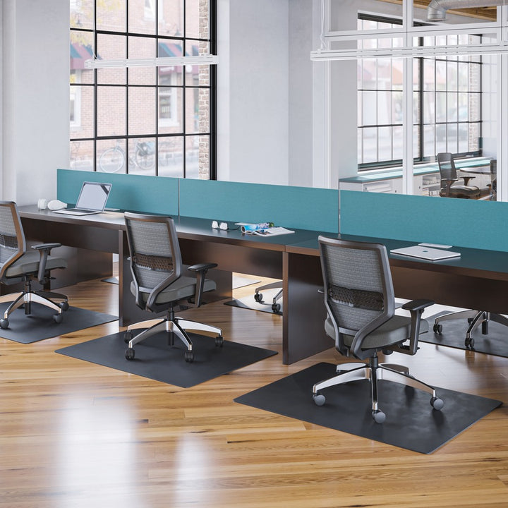 Image of deflecto® Rectangular Chairmat, Hard Floor, 46"x60", Black