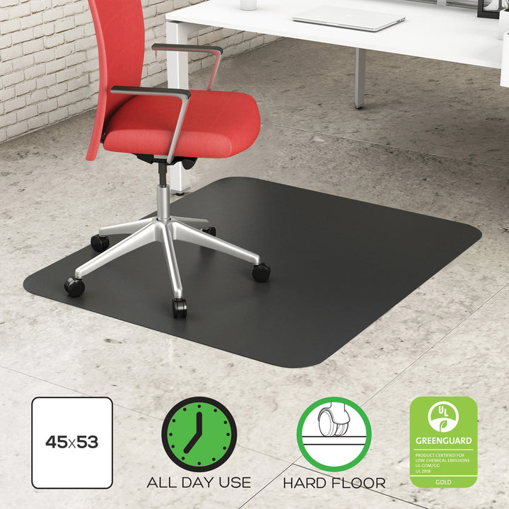 Image of deflecto® Rectangular Chairmat, Hard Floor, 46"x60", Black