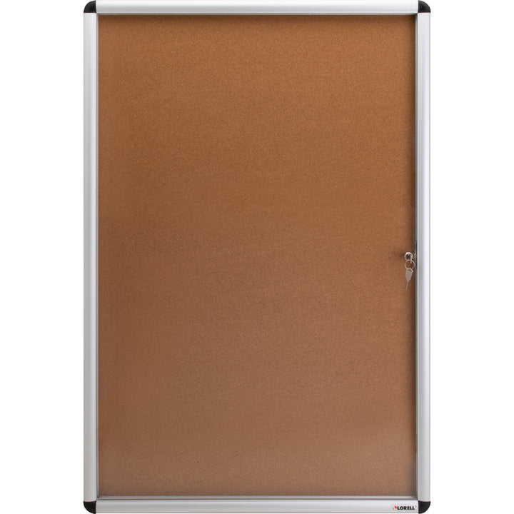 Image of Lorell Enclosed Bulletin Board, Cork,24"x36",Natural/ AM Frame