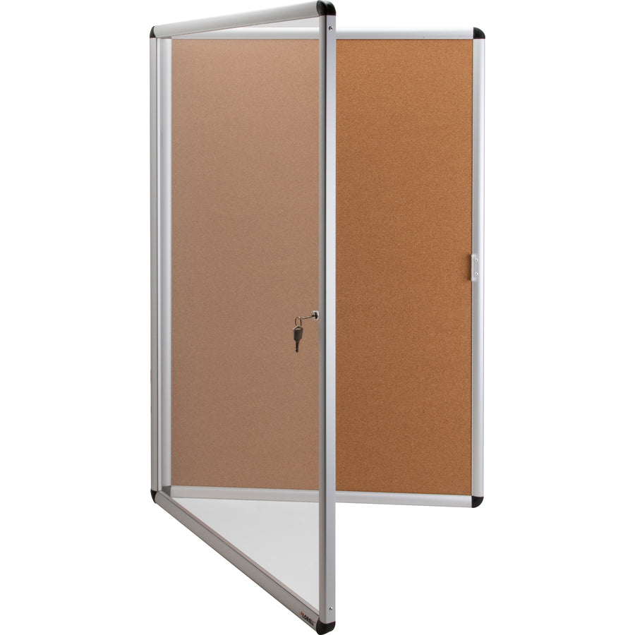 Image of Lorell Enclosed Bulletin Board, Cork,24"x36",Natural/ AM Frame