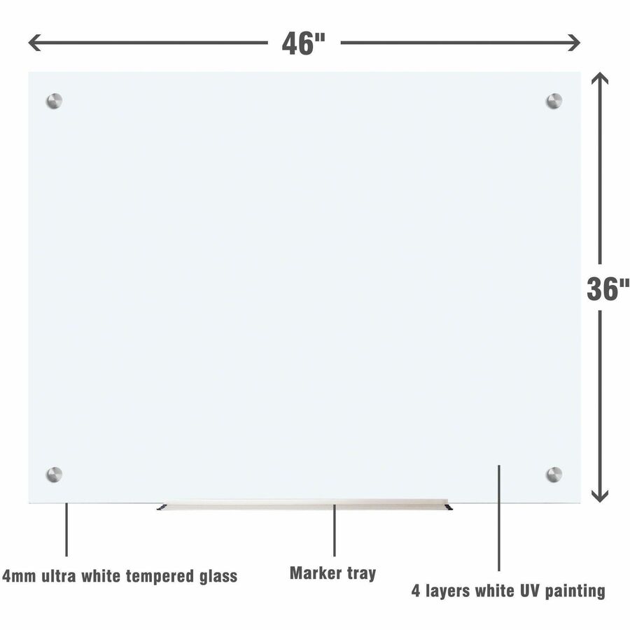 Image of Lorell Dry-Erase Board, Glass, 48"x36", Frost