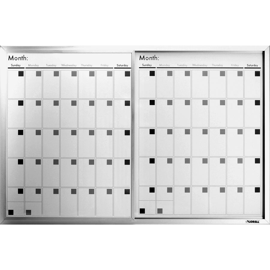 Image of Lorell Dry-Erase Magnetic Calendar Board, 24"x36", Frost