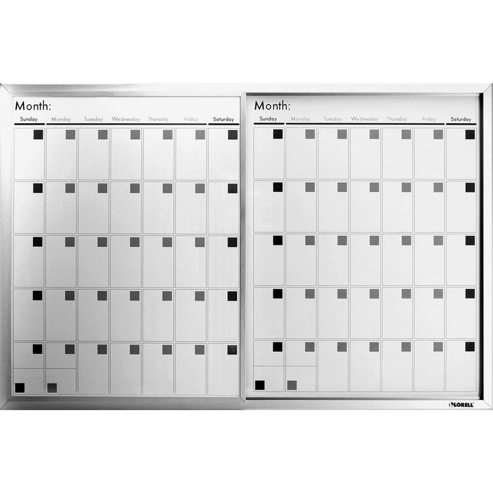 Image of Lorell Dry-Erase Magnetic Calendar Board, 24"x36", Frost