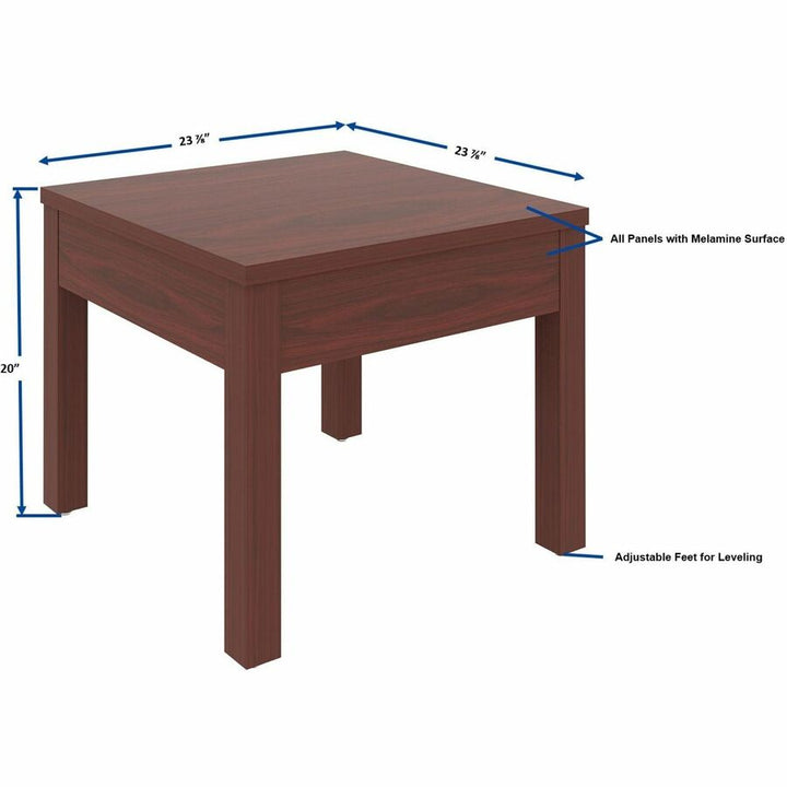Image of Lorell Corner Table, 24"x24"x20", Mahogany