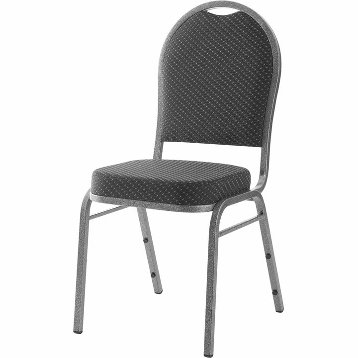Image of Lorell Stack Chair, Fabric Seat/Back,15-3/4"x16-1/8"x38",4/CT,BK/GY