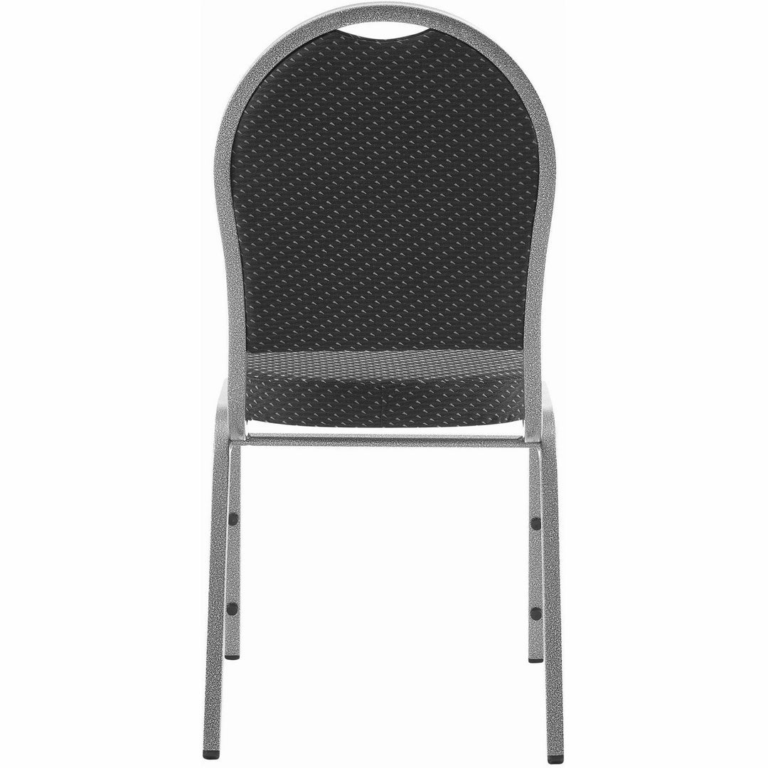 Image of Lorell Stack Chair, Fabric Seat/Back,15-3/4"x16-1/8"x38",4/CT,BK/GY