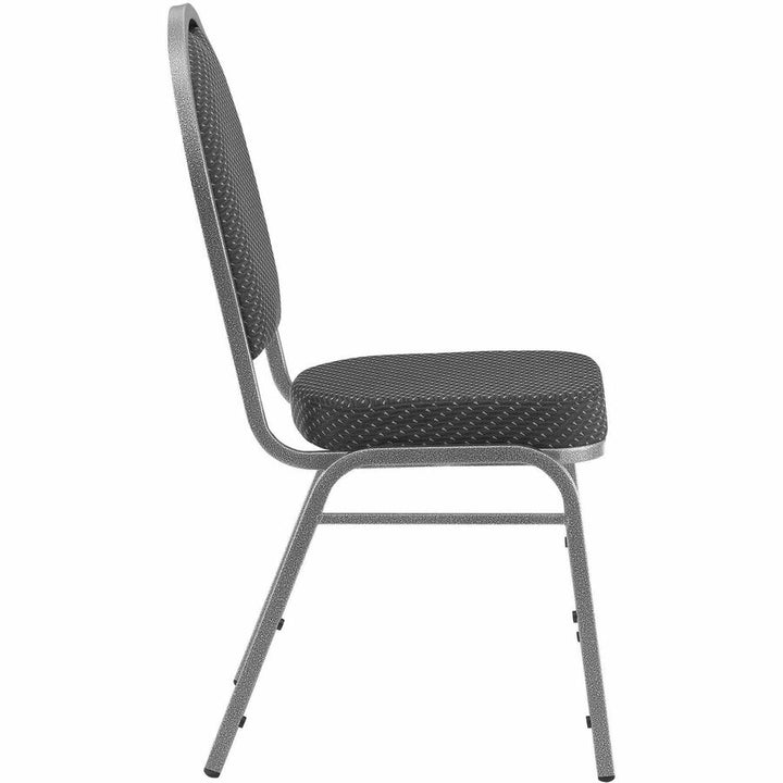 Image of Lorell Stack Chair, Fabric Seat/Back,15-3/4"x16-1/8"x38",4/CT,BK/GY
