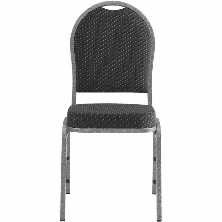 Image of Lorell Stack Chair, Fabric Seat/Back,15-3/4"x16-1/8"x38",4/CT,BK/GY