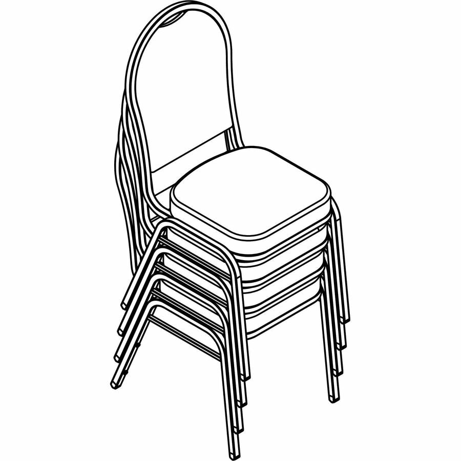 Image of Lorell Stack Chair, Fabric Seat/Back,15-3/4"x16-1/8"x38",4/CT,BK/GY