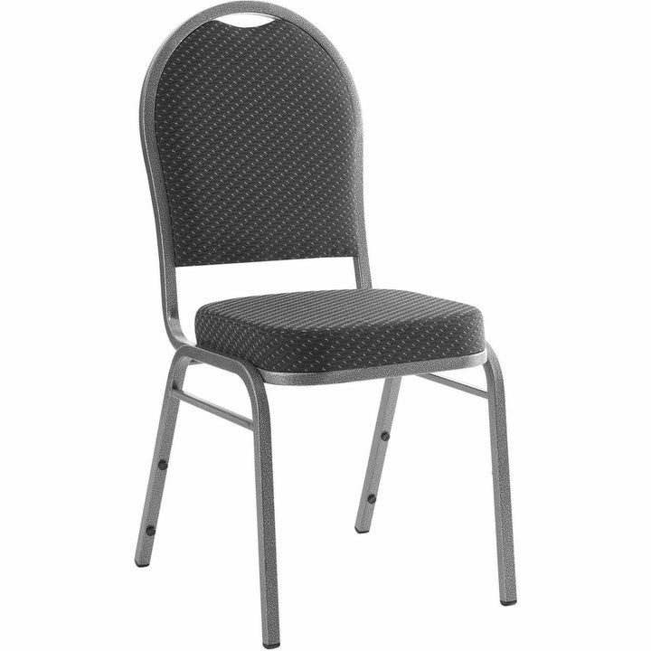 Image of Lorell Stack Chair, Fabric Seat/Back,15-3/4"x16-1/8"x38",4/CT,BK/GY