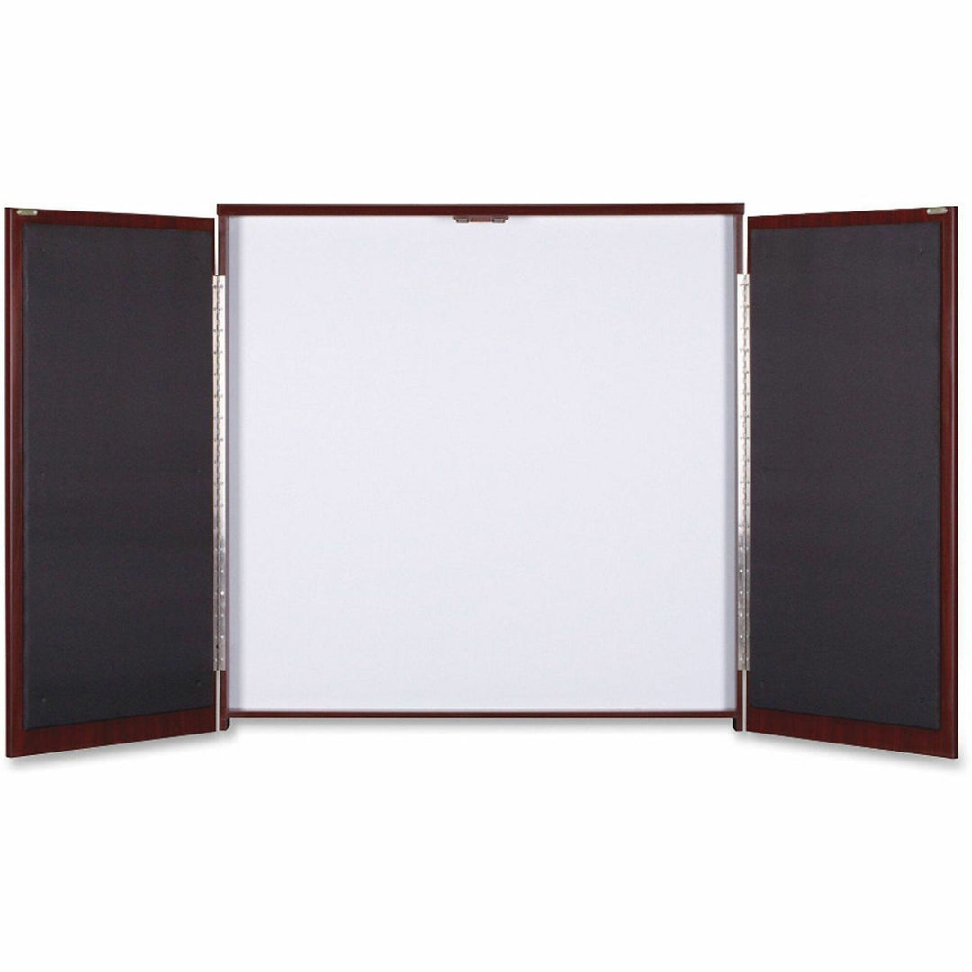 Image of Lorell 69865 Dry-erase Whiteboard Presentation Cabinet, Hinged Door, 47.3" H x 47.3" W x 4.8" Depth, 1 Each
