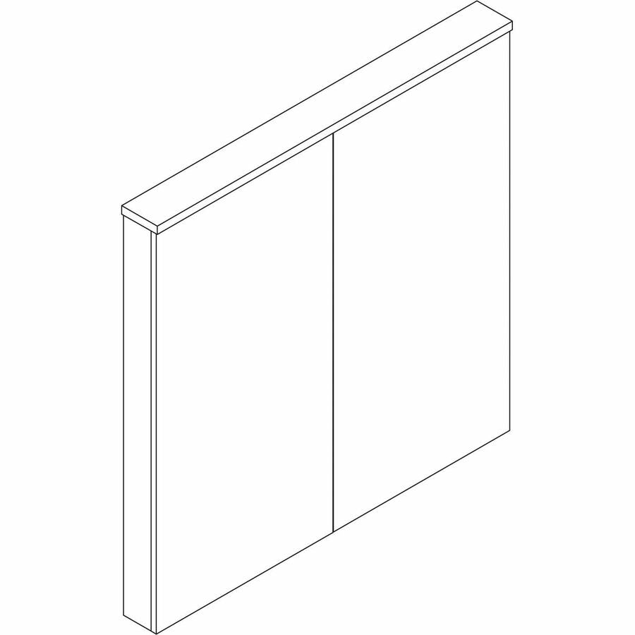 Image of Lorell 69865 Dry-erase Whiteboard Presentation Cabinet, Hinged Door, 47.3" H x 47.3" W x 4.8" Depth, 1 Each