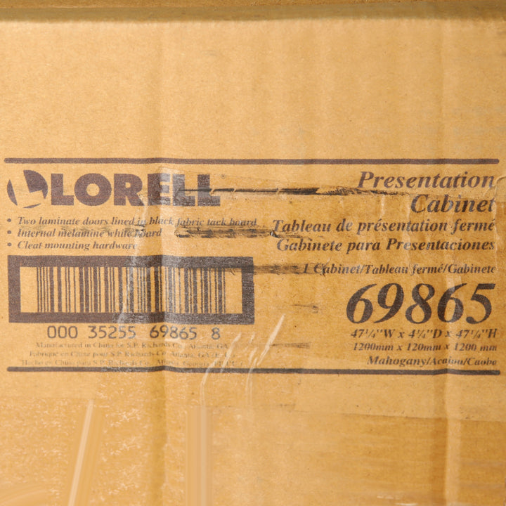 Image of Lorell 69865 Dry-erase Whiteboard Presentation Cabinet, Hinged Door, 47.3" H x 47.3" W x 4.8" Depth, 1 Each