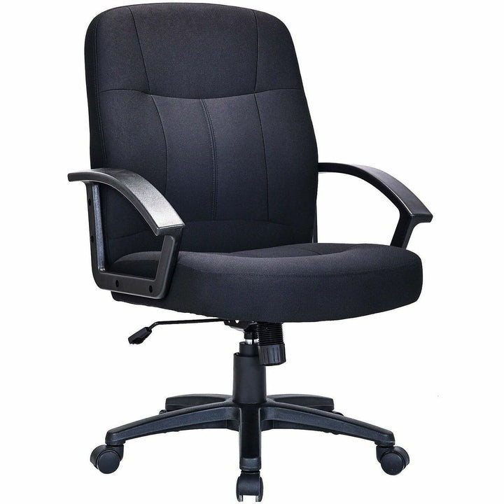 Image of Lorell Executive Mid-Back Chair, 26-1/4"x27-1/2"x38-1/2", BK