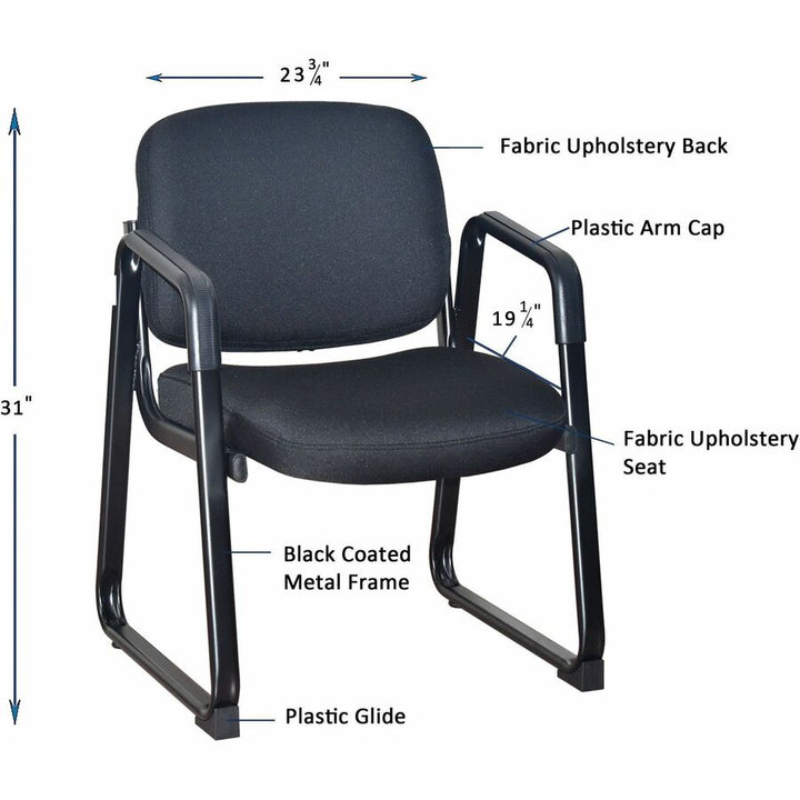 Image of Lorell Guest Chair, Fabric, 24-3/4"x26"x33-1/2", Black