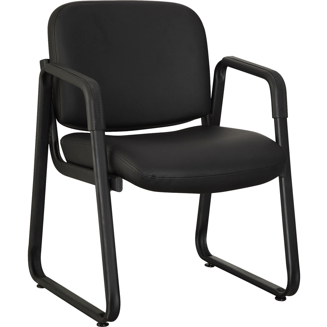 Image of Lorell Guest Chair, 24-3/4"x26"x33-1/2", Leather/Black