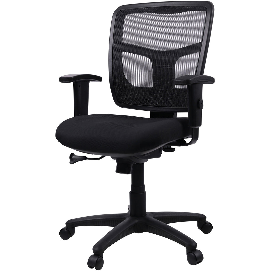 Image of Lorell Mid-Back Chair, 25-1/4"x23-1/2"x40-1/2", Black