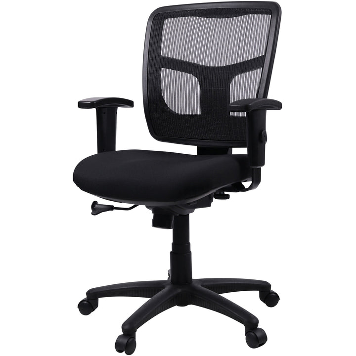 Image of Lorell Mid-Back Chair, 25-1/4"x23-1/2"x40-1/2", Black
