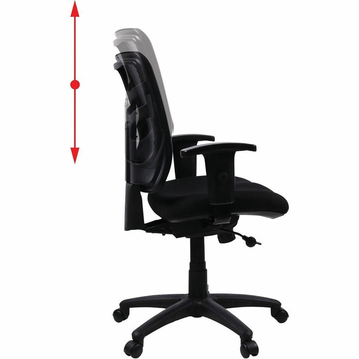 Image of Lorell Mid-Back Chair, 25-1/4"x23-1/2"x40-1/2", Black