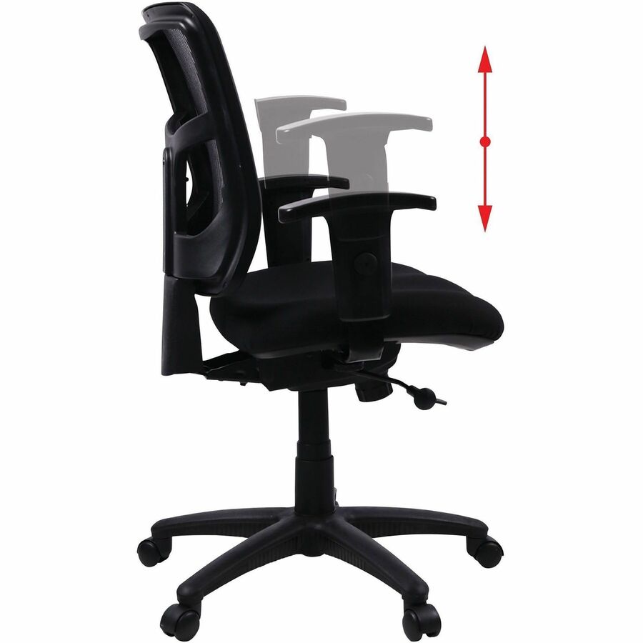 Image of Lorell Mid-Back Chair, 25-1/4"x23-1/2"x40-1/2", Black