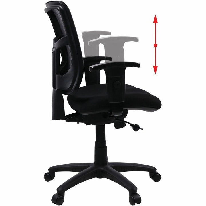 Image of Lorell Mid-Back Chair, 25-1/4"x23-1/2"x40-1/2", Black