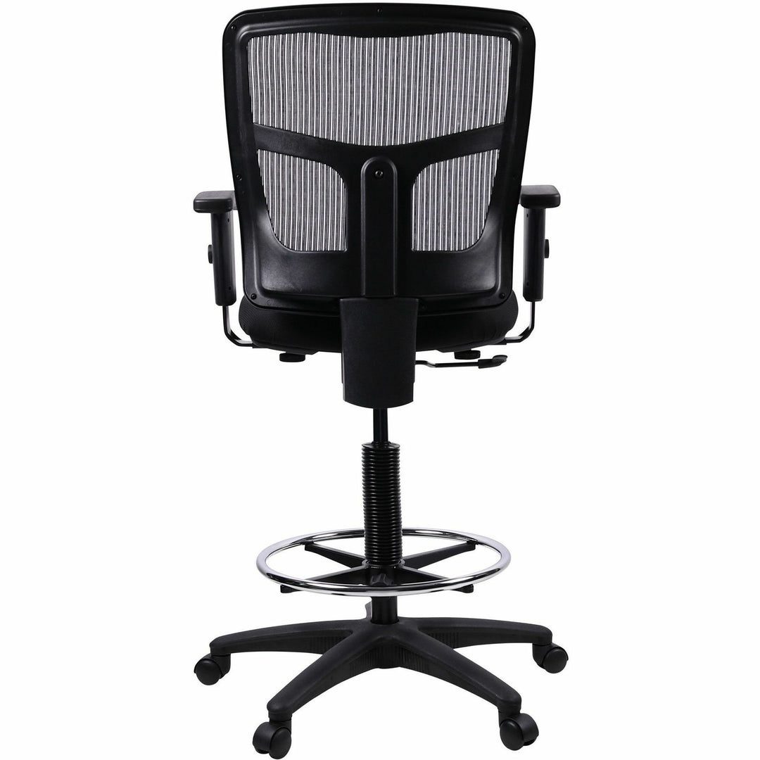Image of Lorell Mid-Back Stool Chair, w/Mesh Back, 26"x23-5/8"x43"-53", BK