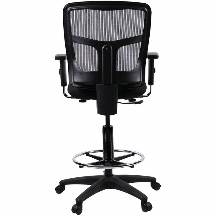 Image of Lorell Mid-Back Stool Chair, w/Mesh Back, 26"x23-5/8"x43"-53", BK