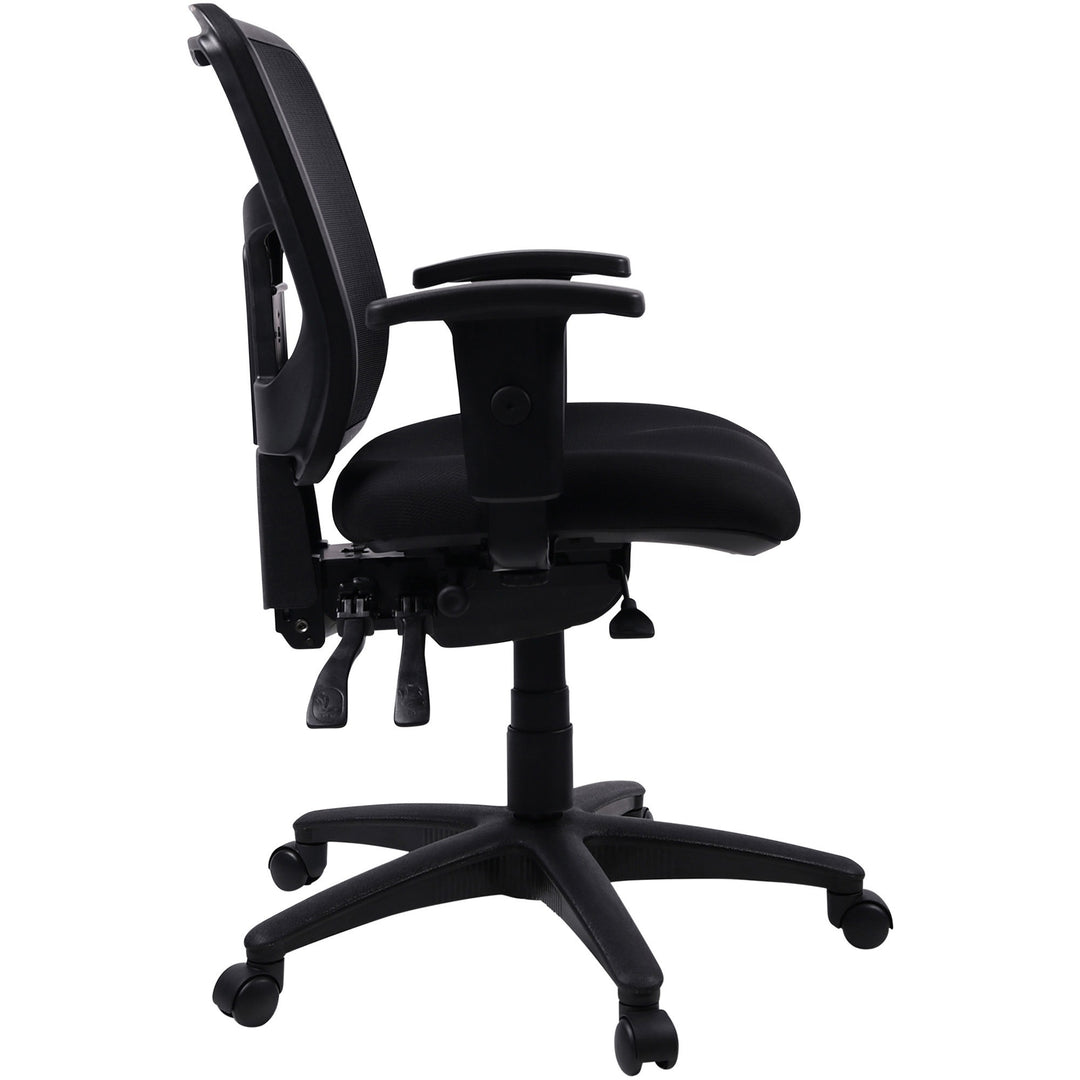 Image of Lorell Mid-Back Seat Slider Chair, 25"x25"x40-1/2", Black