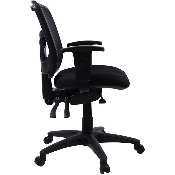 Image of Lorell Mid-Back Seat Slider Chair, 25"x25"x40-1/2", Black