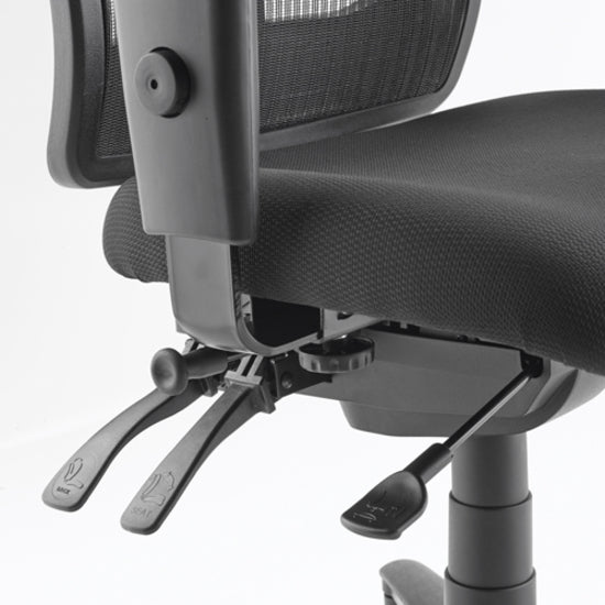 Image of Lorell Mid-Back Seat Slider Chair, 25"x25"x40-1/2", Black