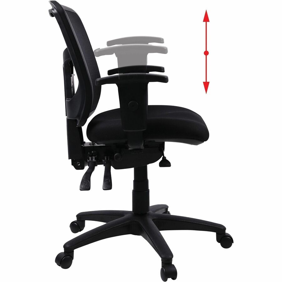 Image of Lorell Mid-Back Seat Slider Chair, 25"x25"x40-1/2", Black