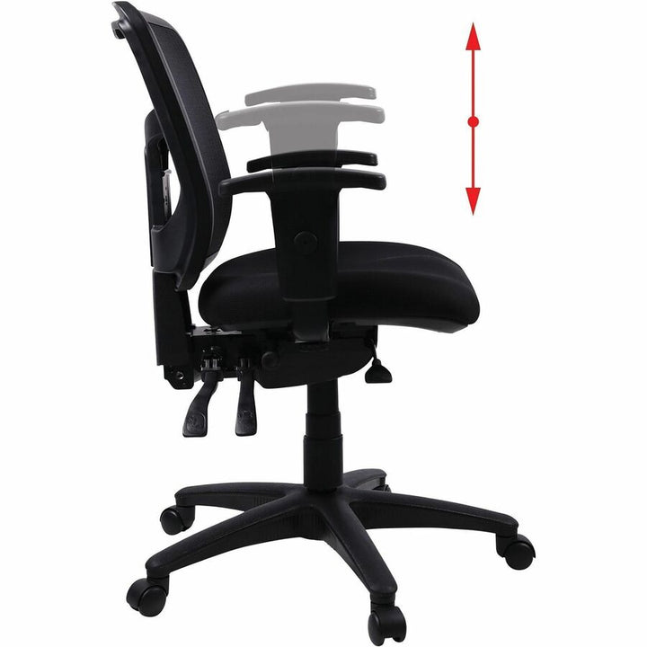 Image of Lorell Mid-Back Seat Slider Chair, 25"x25"x40-1/2", Black