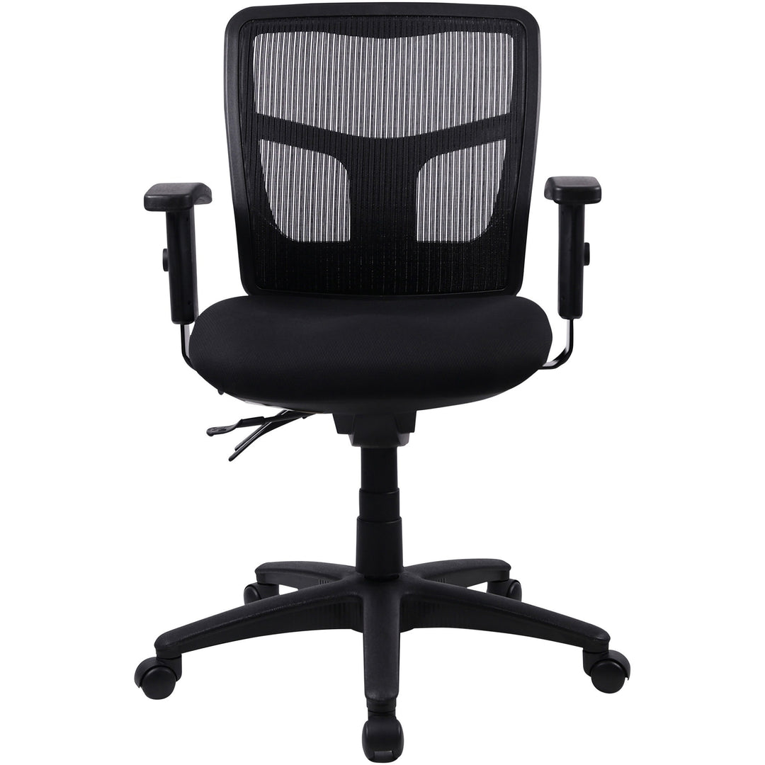 Image of Lorell Mid-Back Seat Slider Chair, 25"x25"x40-1/2", Black