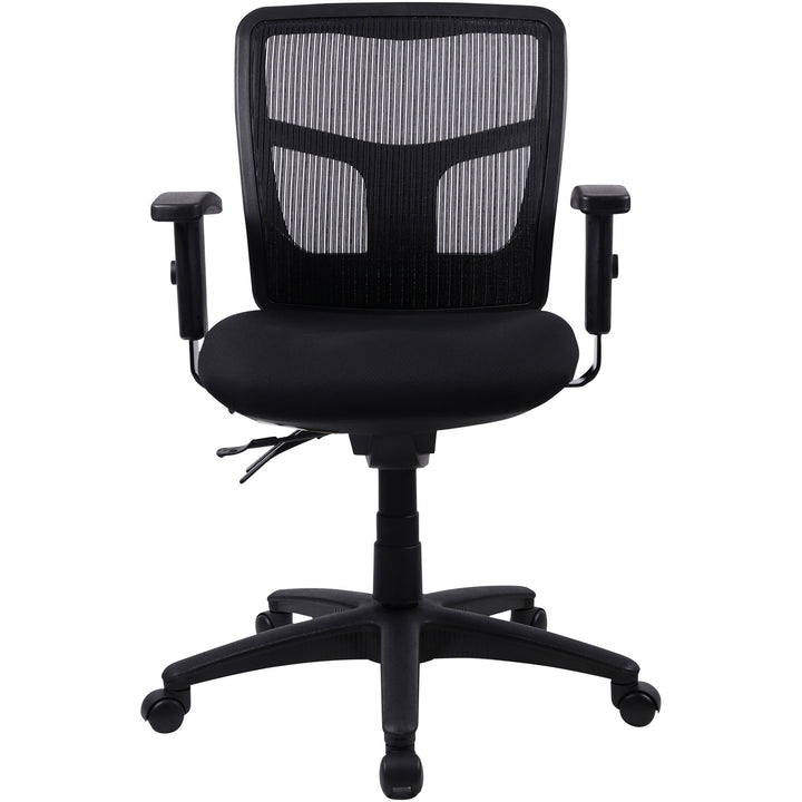 Image of Lorell Mid-Back Seat Slider Chair, 25"x25"x40-1/2", Black