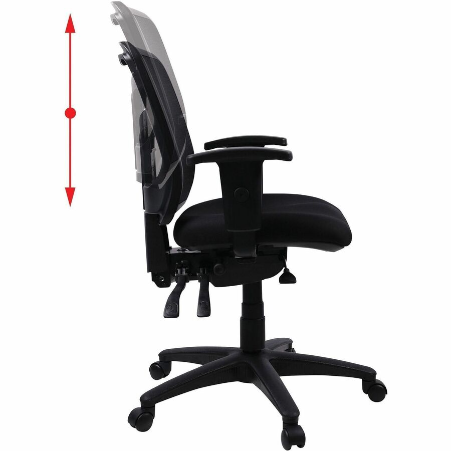 Image of Lorell Mid-Back Seat Slider Chair, 25"x25"x40-1/2", Black
