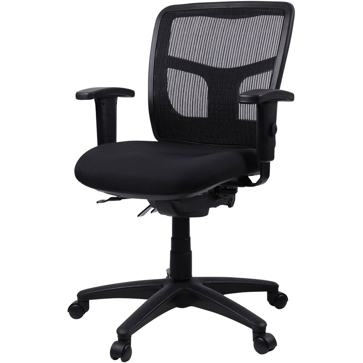 Image of Lorell Mid-Back Seat Slider Chair, 25"x25"x40-1/2", Black