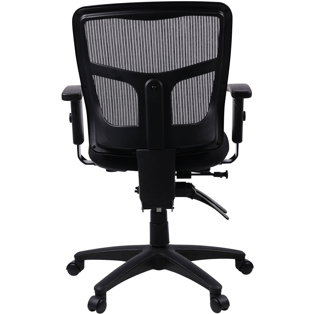 Image of Lorell Mid-Back Seat Slider Chair, 25"x25"x40-1/2", Black