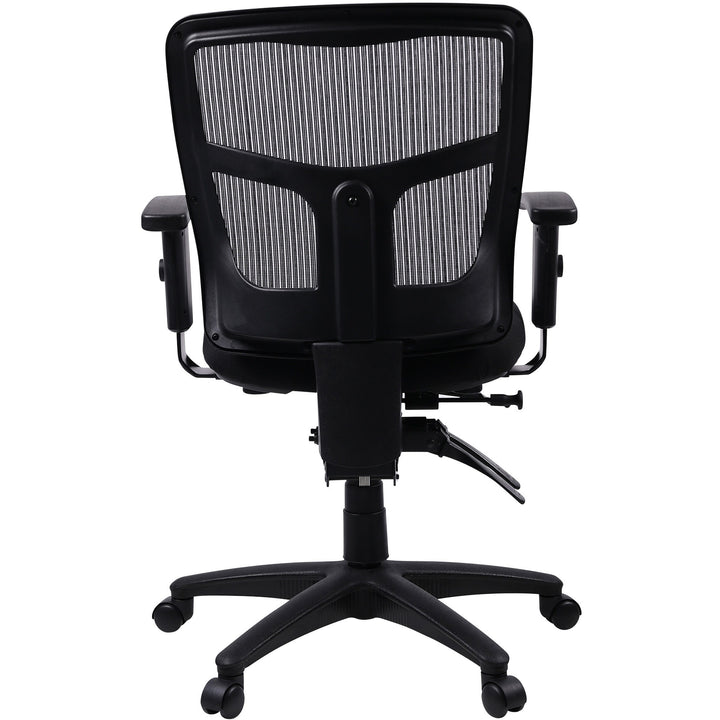 Image of Lorell Mid-Back Seat Slider Chair, 25"x25"x40-1/2", Black