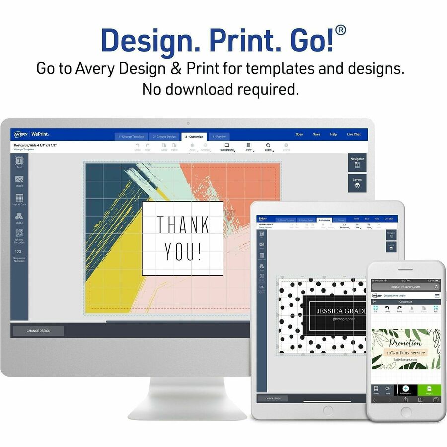 Image of Avery® Small Tent Card, Ivory, 3.5 x 2, 4 Cards/Sheet, 40 Sheets/Pack