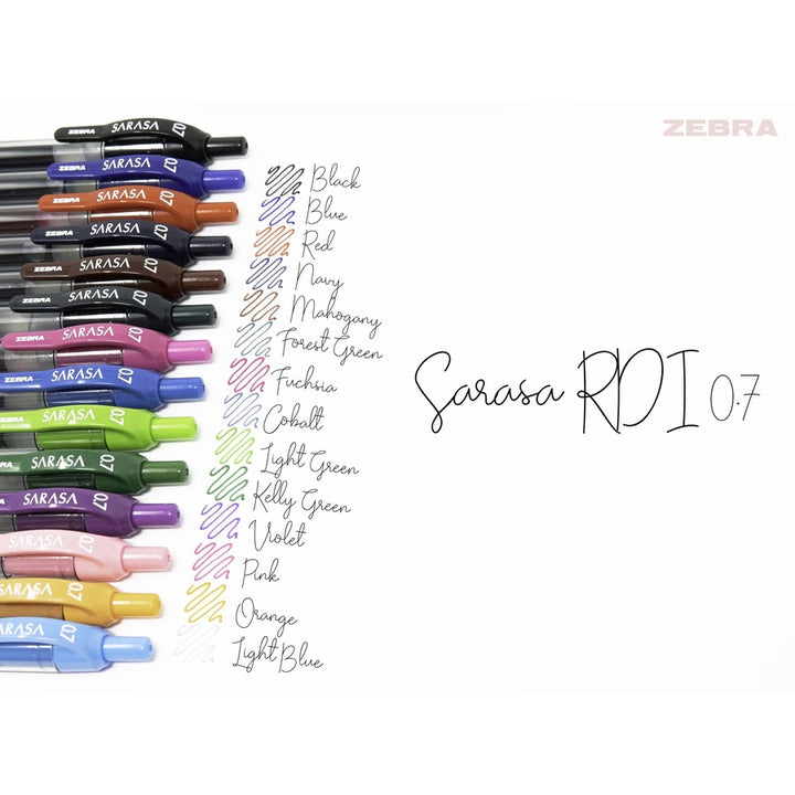 Image of Zebra 46824 SARASA dry X20 Retractable Gel Pen, 0.7 mm Medium Pen Point, Retractable, Blue Ink, Gel-based, Plastic Barrel, 14 / Pack
