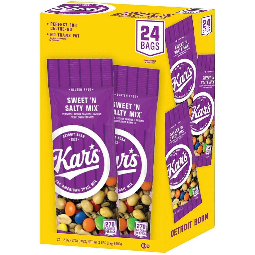Image of Kar's SN08387 Sweet 'N Salty Mix, Sweet and Salty, Mixed Nut, 1 Serving Bag, 2 oz, 24 / Box