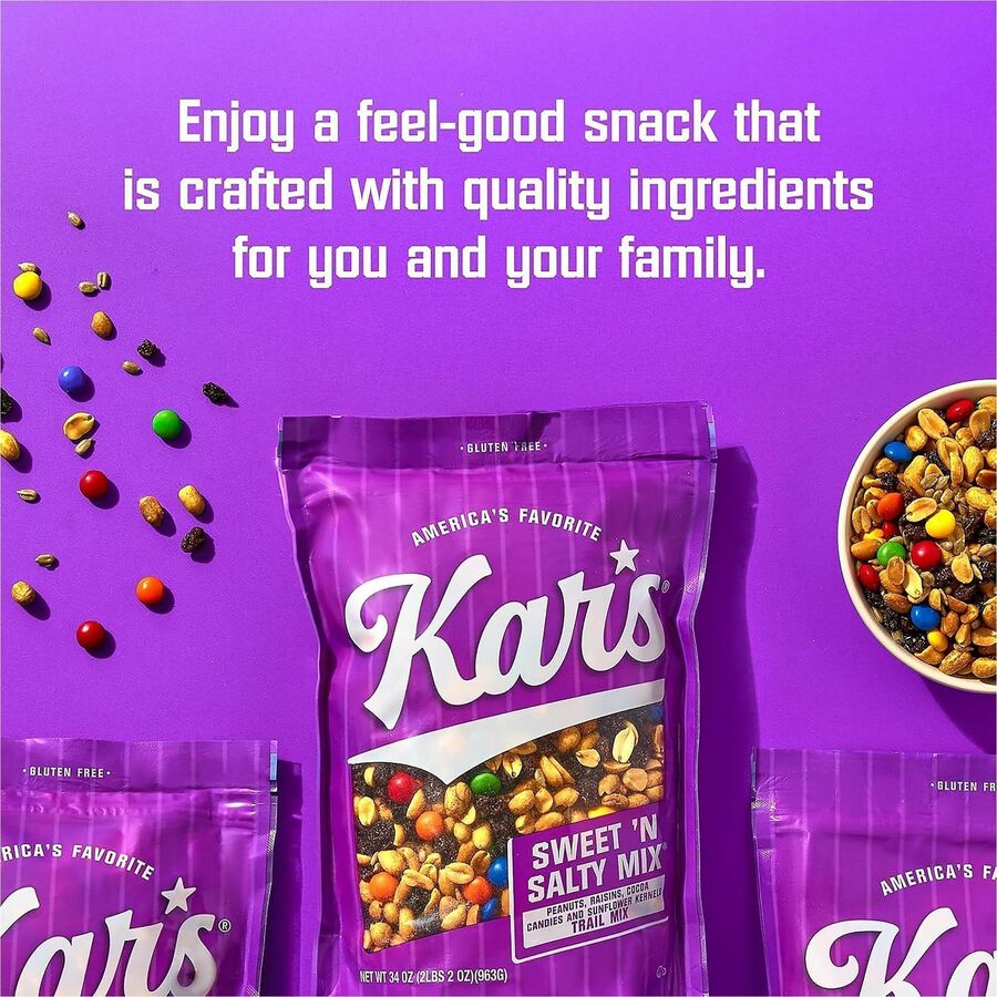 Image of Kar's SN08387 Sweet 'N Salty Mix, Sweet and Salty, Mixed Nut, 1 Serving Bag, 2 oz, 24 / Box
