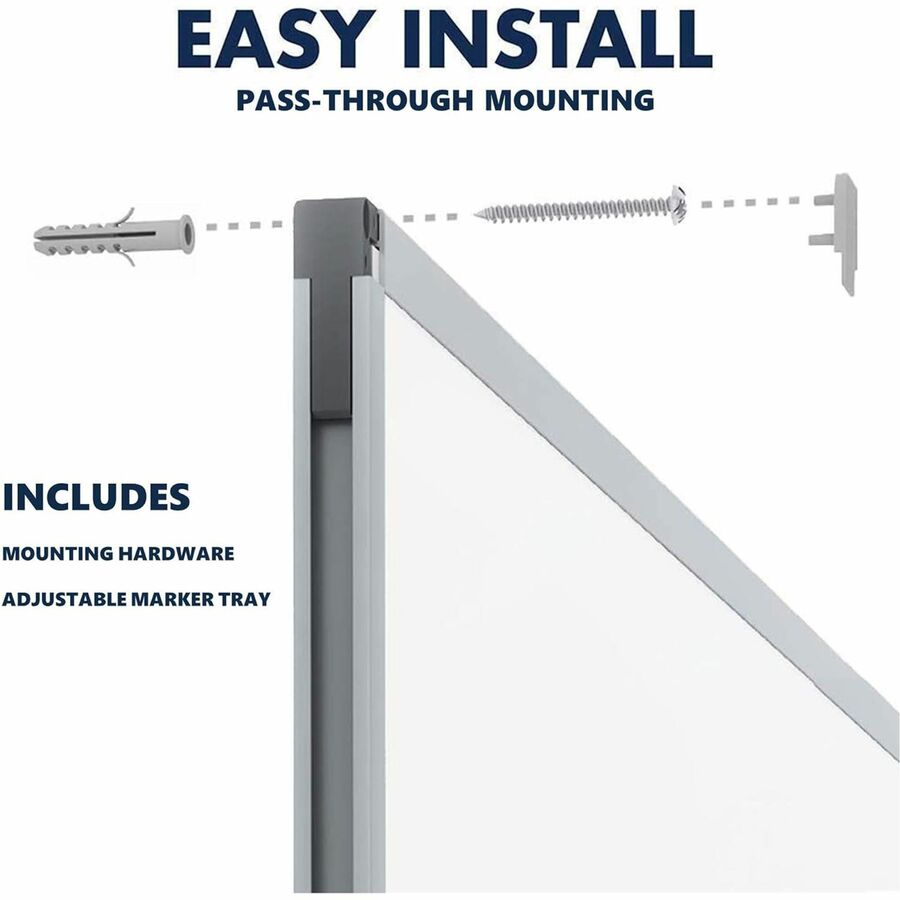 Image of Mead® Dry-Erase Board, 96-5/8"W x 5/8"D x 48-5/8"H, Aluminum Frame