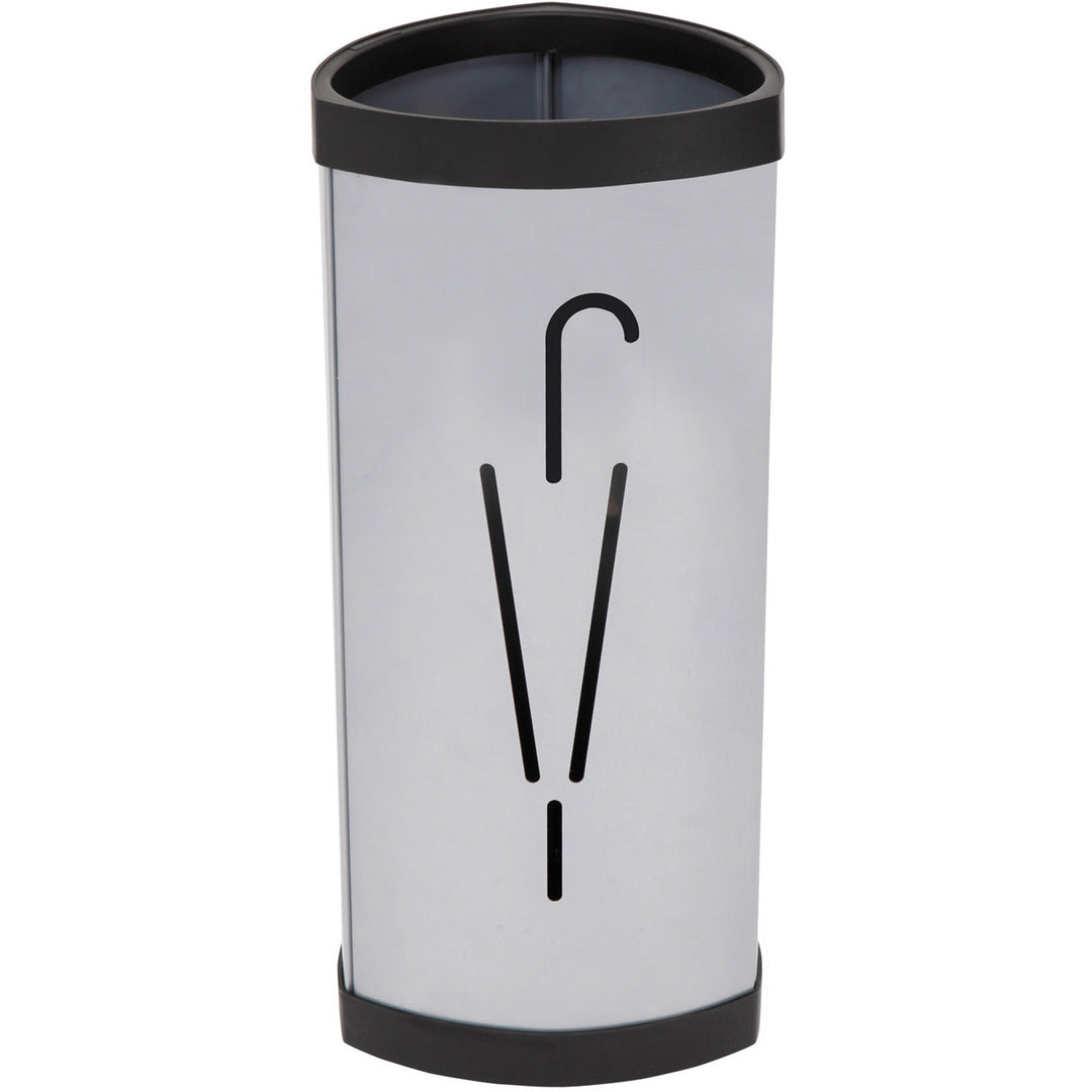 Image of Alba PMTRIA2M Large Triangular Umbrella Stand, 25.4" H x 6.1" W x 13" Depth, Steel, ABS Plastic, Black, Gray, 1 Each