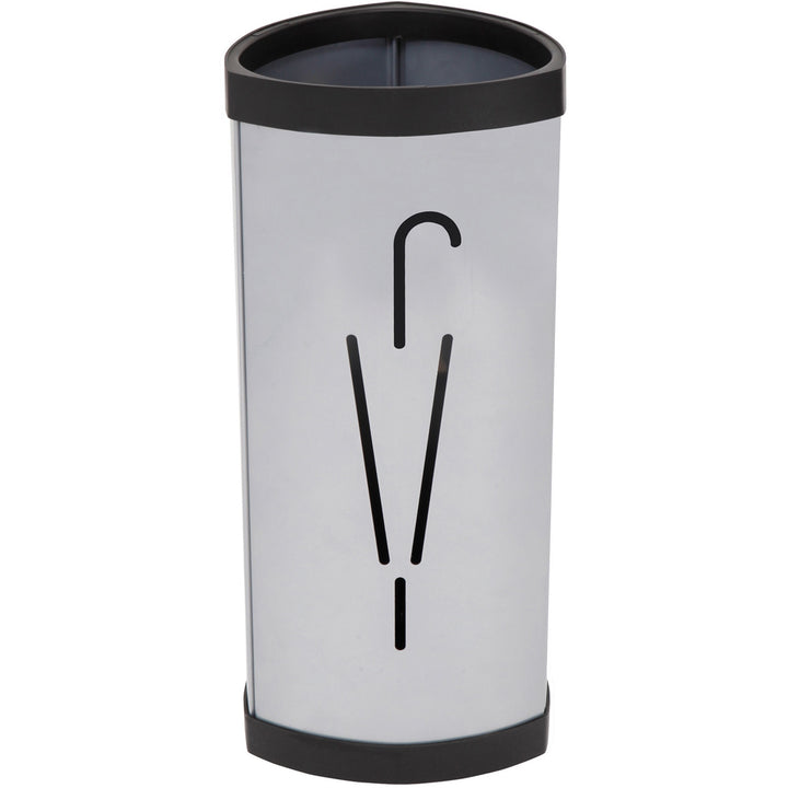 Image of Alba PMTRIA2M Large Triangular Umbrella Stand, 25.4" H x 6.1" W x 13" Depth, Steel, ABS Plastic, Black, Gray, 1 Each