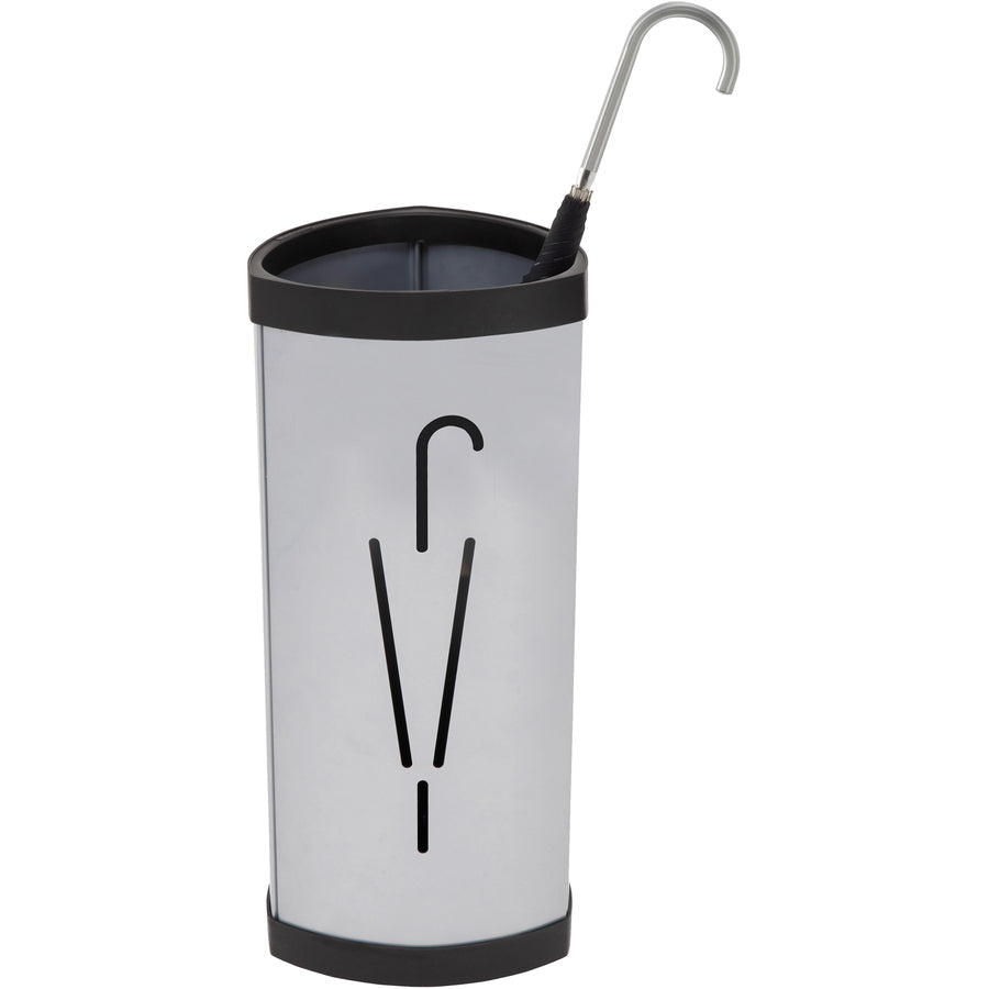 Image of Alba PMTRIA2M Large Triangular Umbrella Stand, 25.4" H x 6.1" W x 13" Depth, Steel, ABS Plastic, Black, Gray, 1 Each
