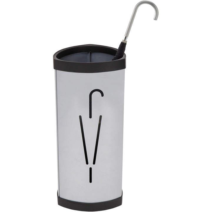 Image of Alba PMTRIA2M Large Triangular Umbrella Stand, 25.4" H x 6.1" W x 13" Depth, Steel, ABS Plastic, Black, Gray, 1 Each