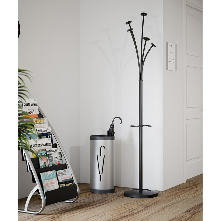 Image of Alba PMTRIA2M Large Triangular Umbrella Stand, 25.4" H x 6.1" W x 13" Depth, Steel, ABS Plastic, Black, Gray, 1 Each